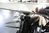 shows collar fully seated on Harley steering heads that measure 7" in length